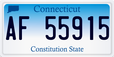 CT license plate AF55915