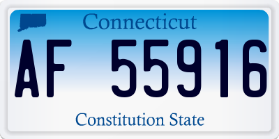 CT license plate AF55916