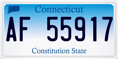 CT license plate AF55917