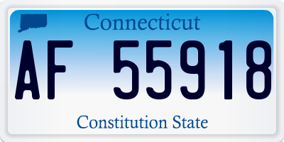 CT license plate AF55918