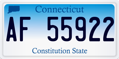 CT license plate AF55922