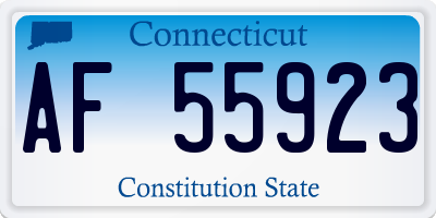 CT license plate AF55923