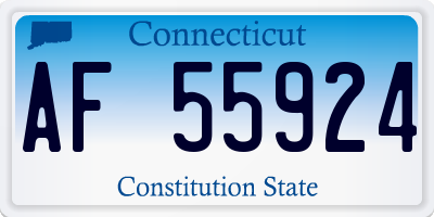 CT license plate AF55924