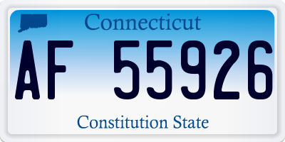 CT license plate AF55926