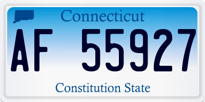 CT license plate AF55927