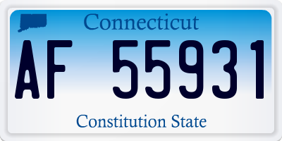 CT license plate AF55931