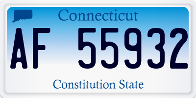CT license plate AF55932