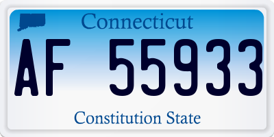 CT license plate AF55933