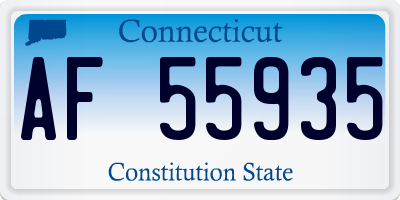 CT license plate AF55935