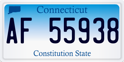 CT license plate AF55938