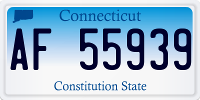CT license plate AF55939