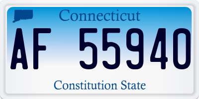 CT license plate AF55940