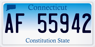 CT license plate AF55942