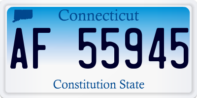 CT license plate AF55945