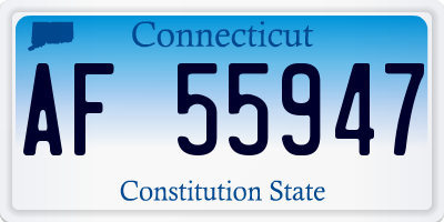 CT license plate AF55947