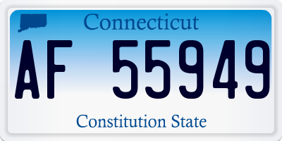 CT license plate AF55949