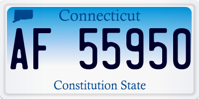 CT license plate AF55950