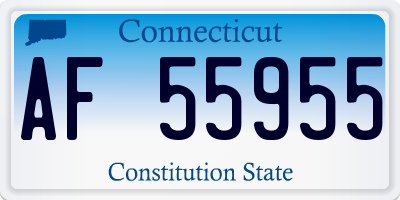 CT license plate AF55955