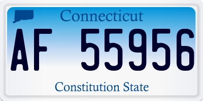 CT license plate AF55956