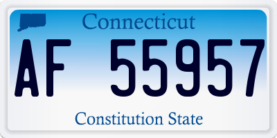 CT license plate AF55957