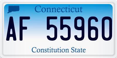 CT license plate AF55960