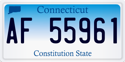 CT license plate AF55961