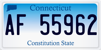 CT license plate AF55962