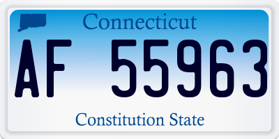 CT license plate AF55963