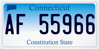 CT license plate AF55966