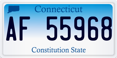 CT license plate AF55968