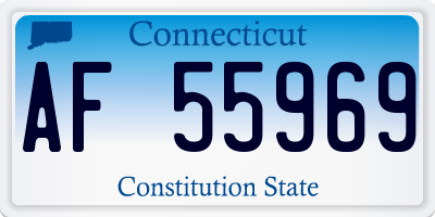 CT license plate AF55969