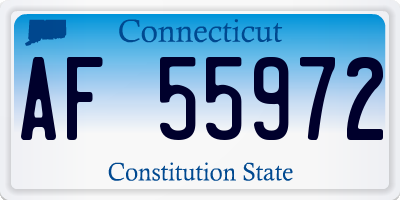 CT license plate AF55972
