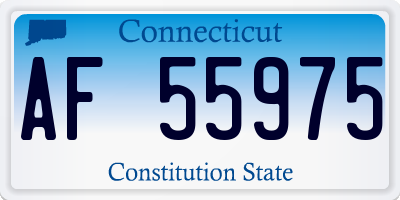 CT license plate AF55975