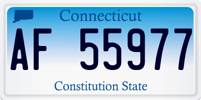 CT license plate AF55977