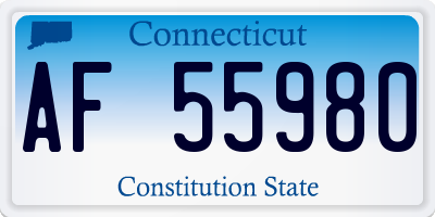 CT license plate AF55980