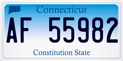 CT license plate AF55982