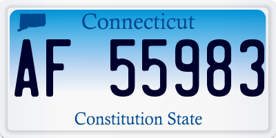 CT license plate AF55983