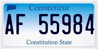 CT license plate AF55984