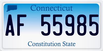 CT license plate AF55985
