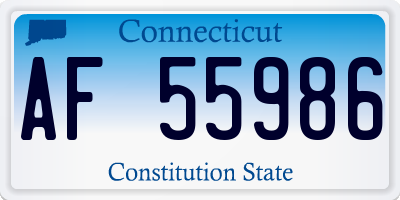 CT license plate AF55986