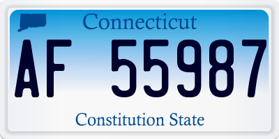 CT license plate AF55987
