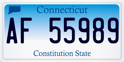 CT license plate AF55989