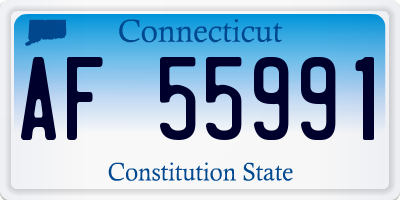 CT license plate AF55991