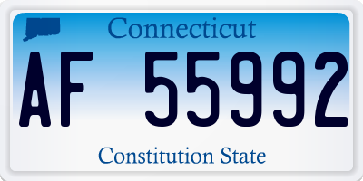 CT license plate AF55992