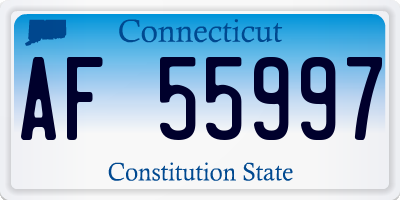 CT license plate AF55997