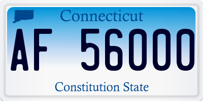 CT license plate AF56000