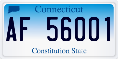 CT license plate AF56001