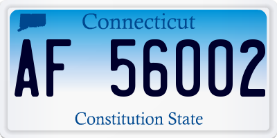 CT license plate AF56002