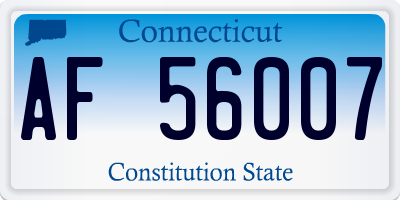 CT license plate AF56007