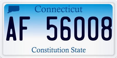 CT license plate AF56008